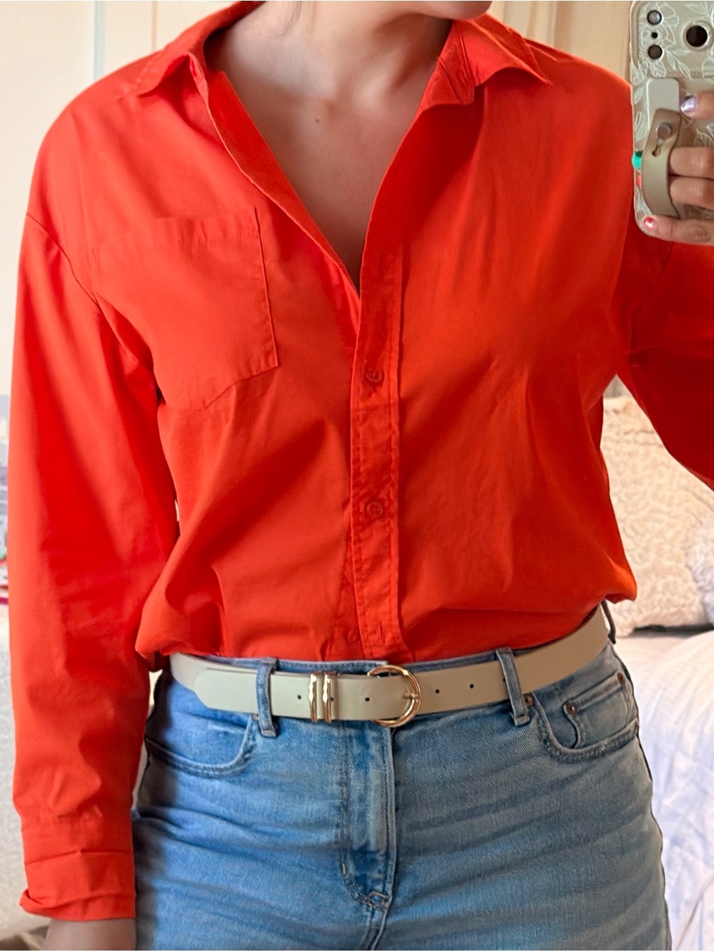 Merrell Vibrant Orange Button-Front Shirt